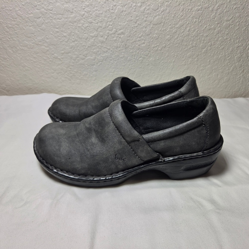 B.O.C. Peggysue Gray Fabric Slip On Clogs Shoes C45738 Womens 9 M/W